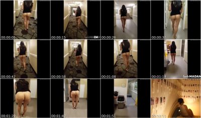 Asian MILF Naked in Hotel Hallway